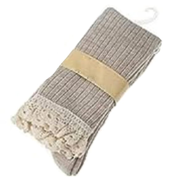 Over The Knee Slouch Lace Trim Beige Boot Socks Sexy Fall Thigh High OTK New - Picture 4 of 6